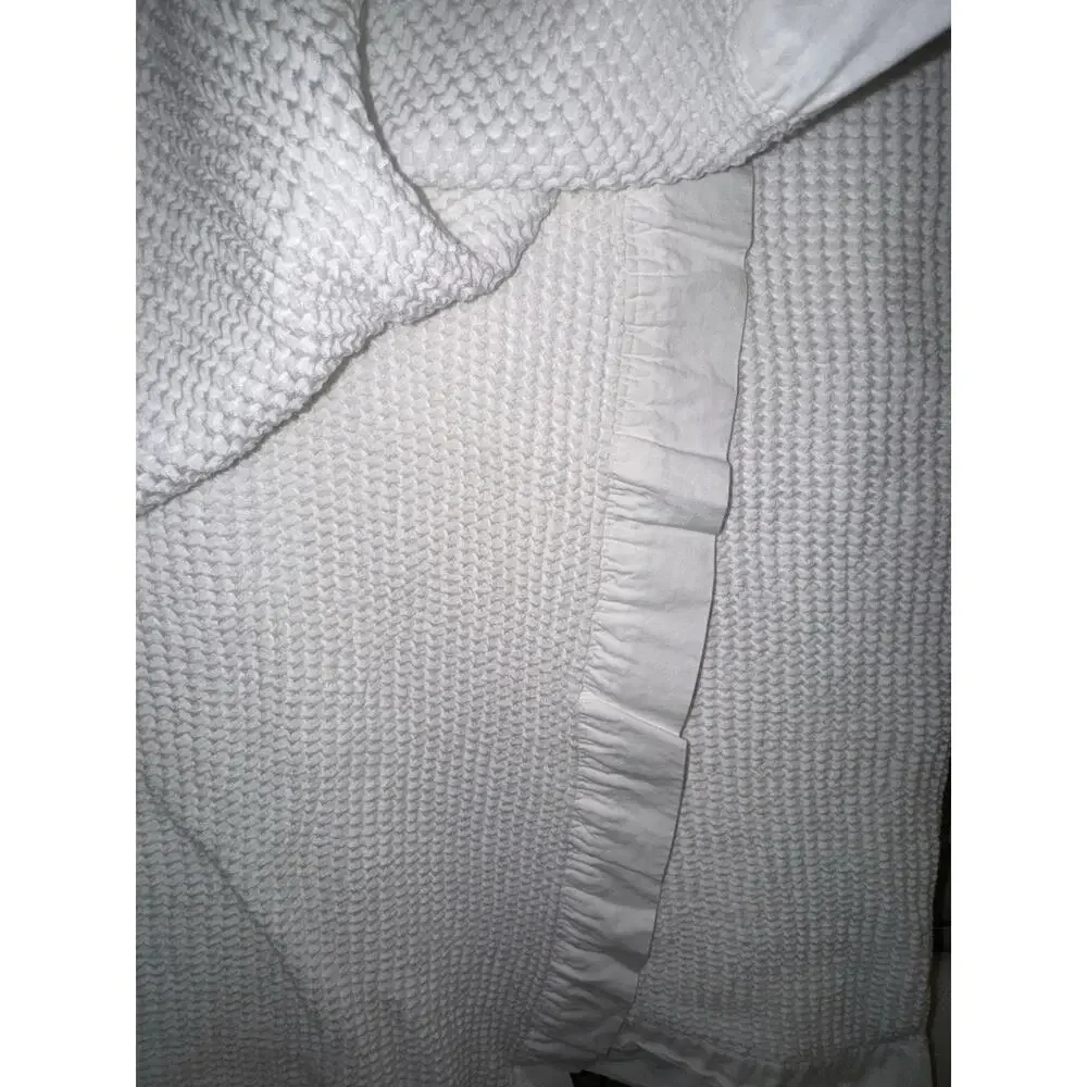 Cozy Earth White KING Size Waffle Blanket